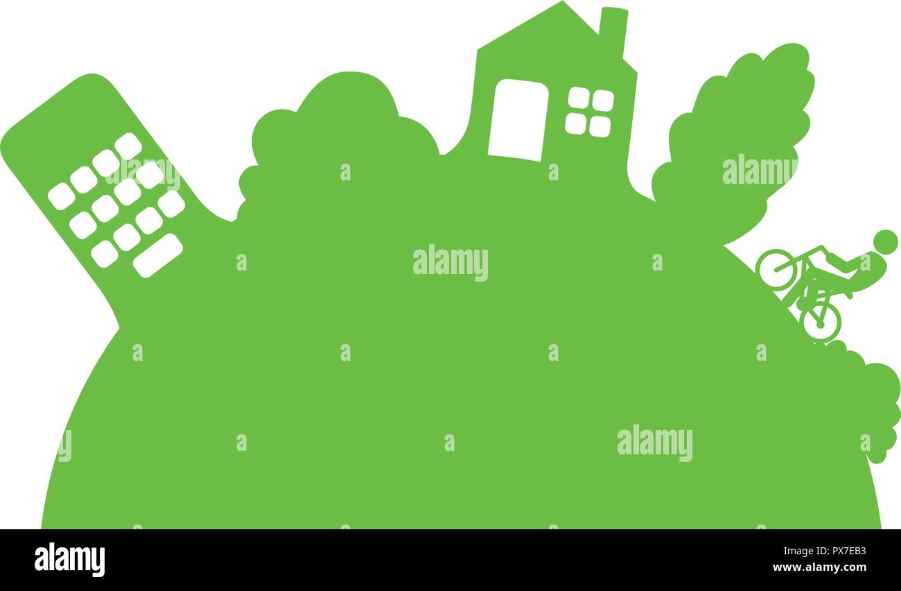 ecology green city silhouette vector illustration design Stock Vector ...