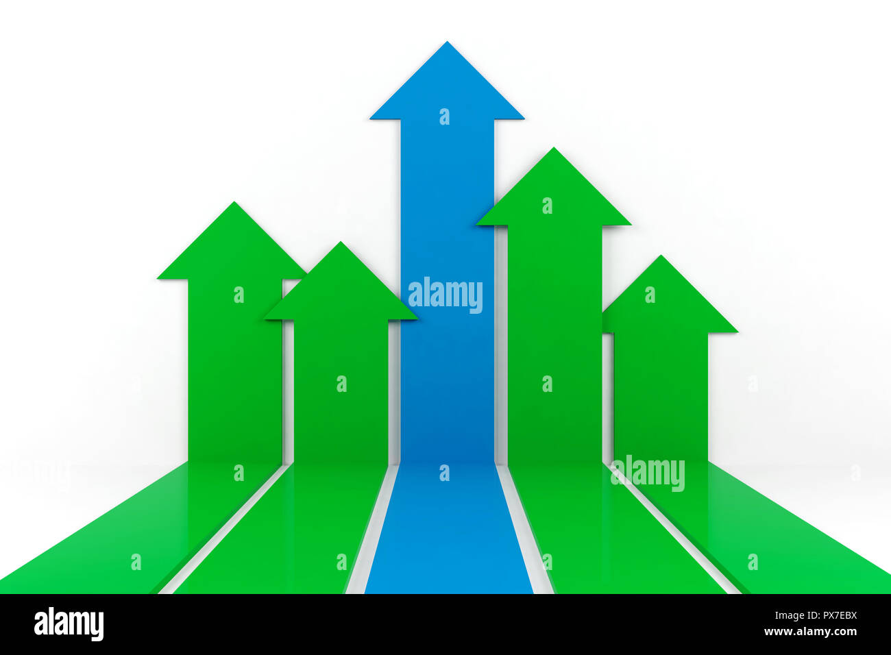 Business arrow graph, 3D Rendering Stock Photo - Alamy