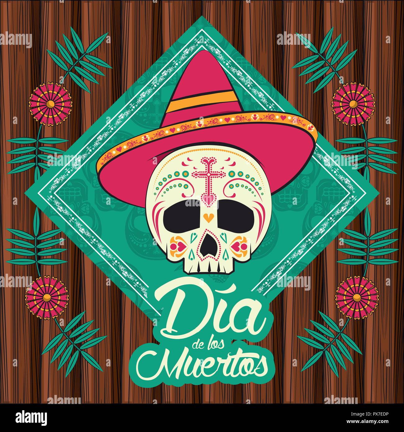 Day of the Dead card Stock Vector Image & Art - Alamy
