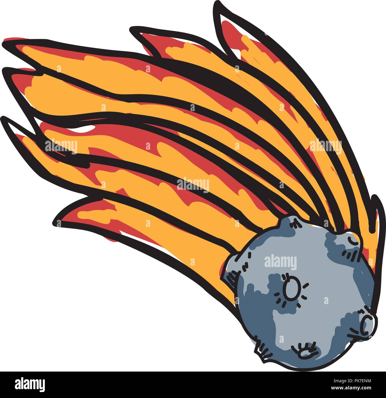 asteroid space with flame vector illustration design Stock Vector Image ...