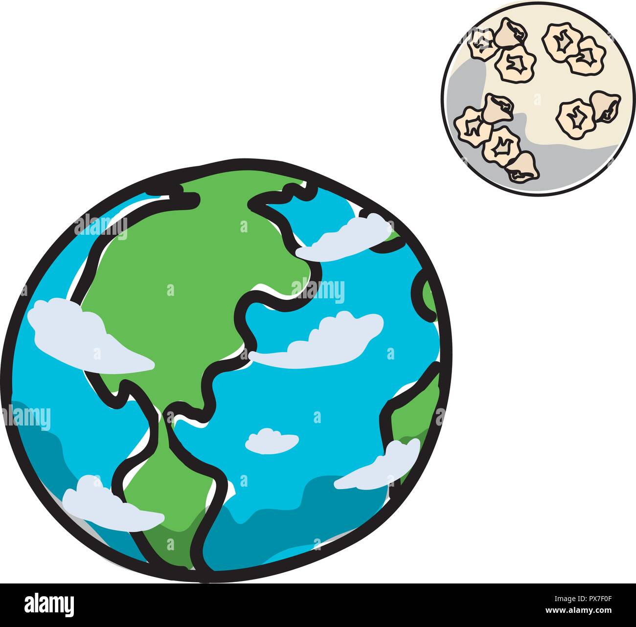 world planet earth with moon vector illustration design Stock Vector ...