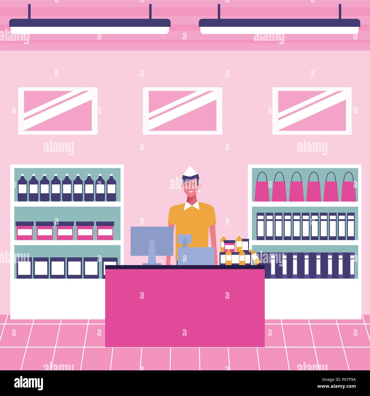 Supermarket cash register Stock Vector Image & Art Alamy