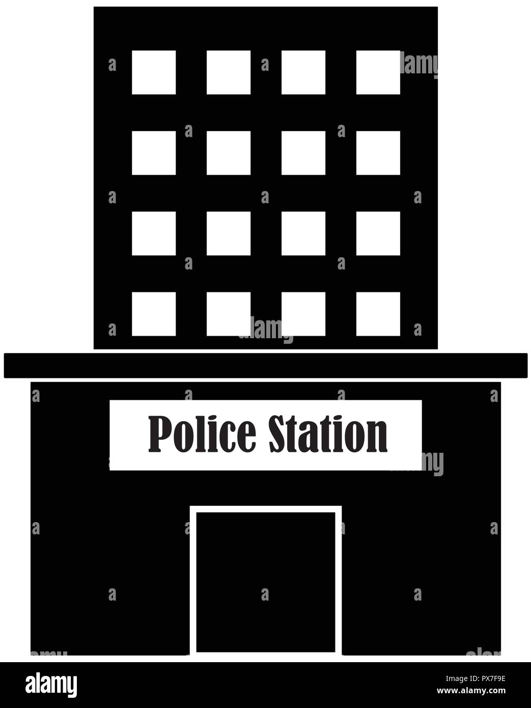 police station building icon vector illustration design Stock Vector