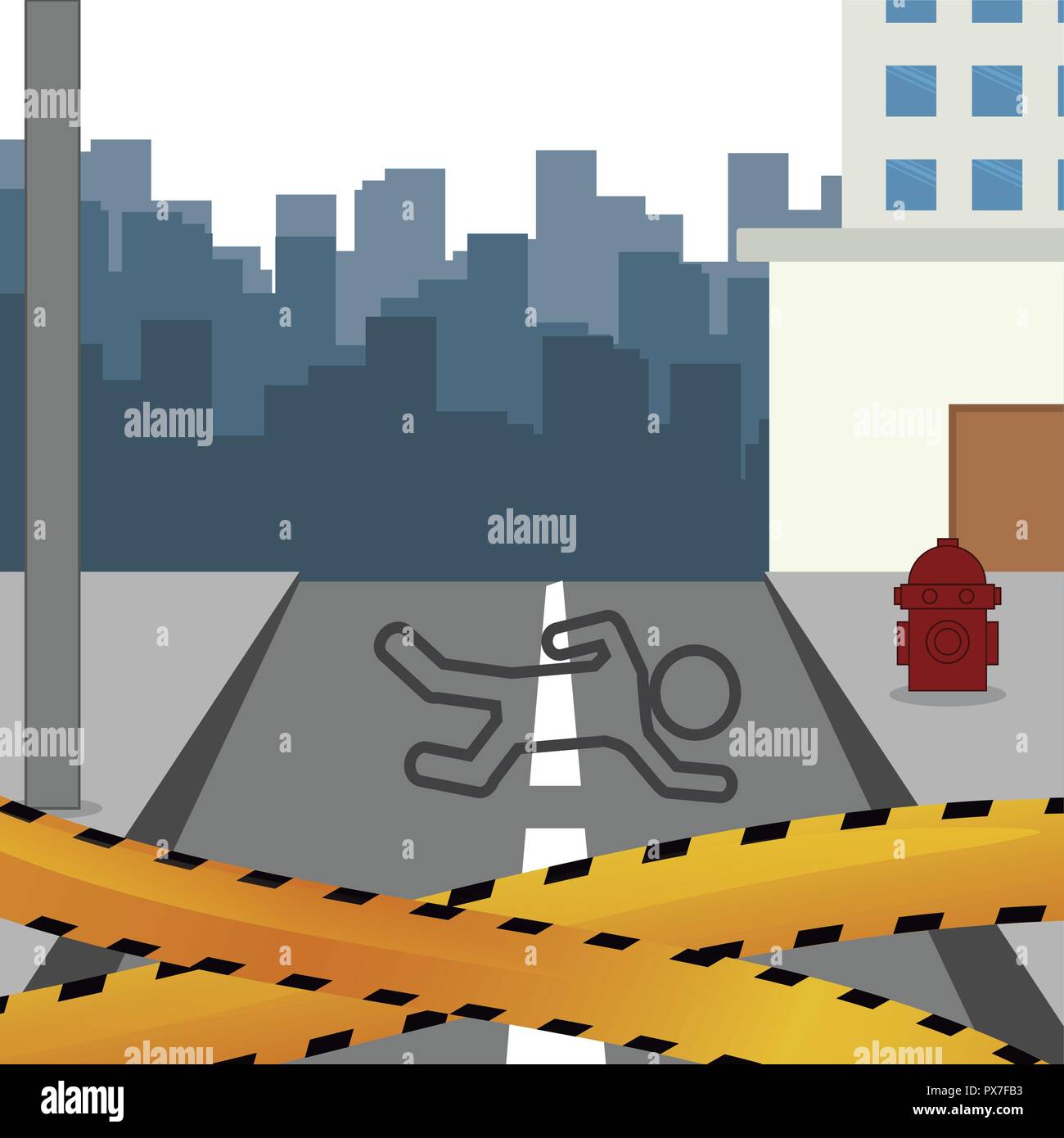 crime scene with tape vector illustration design Stock Vector