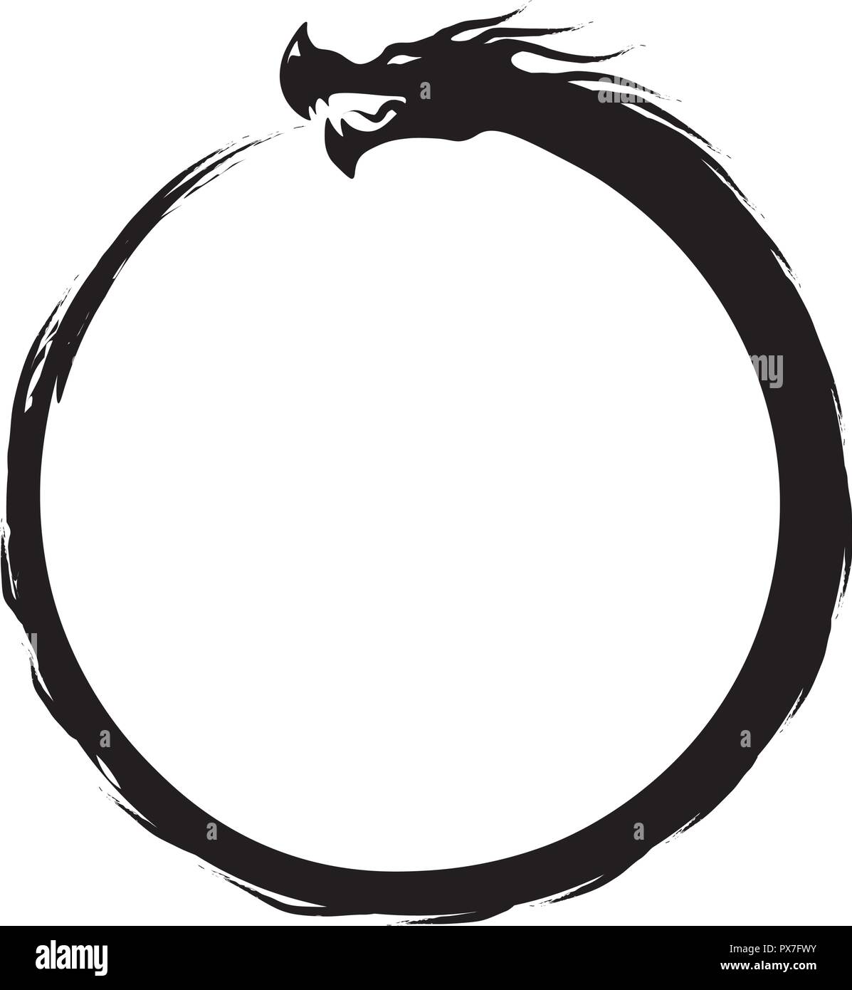 Ouroboros Dragon Infinity Symbol Stock Vector