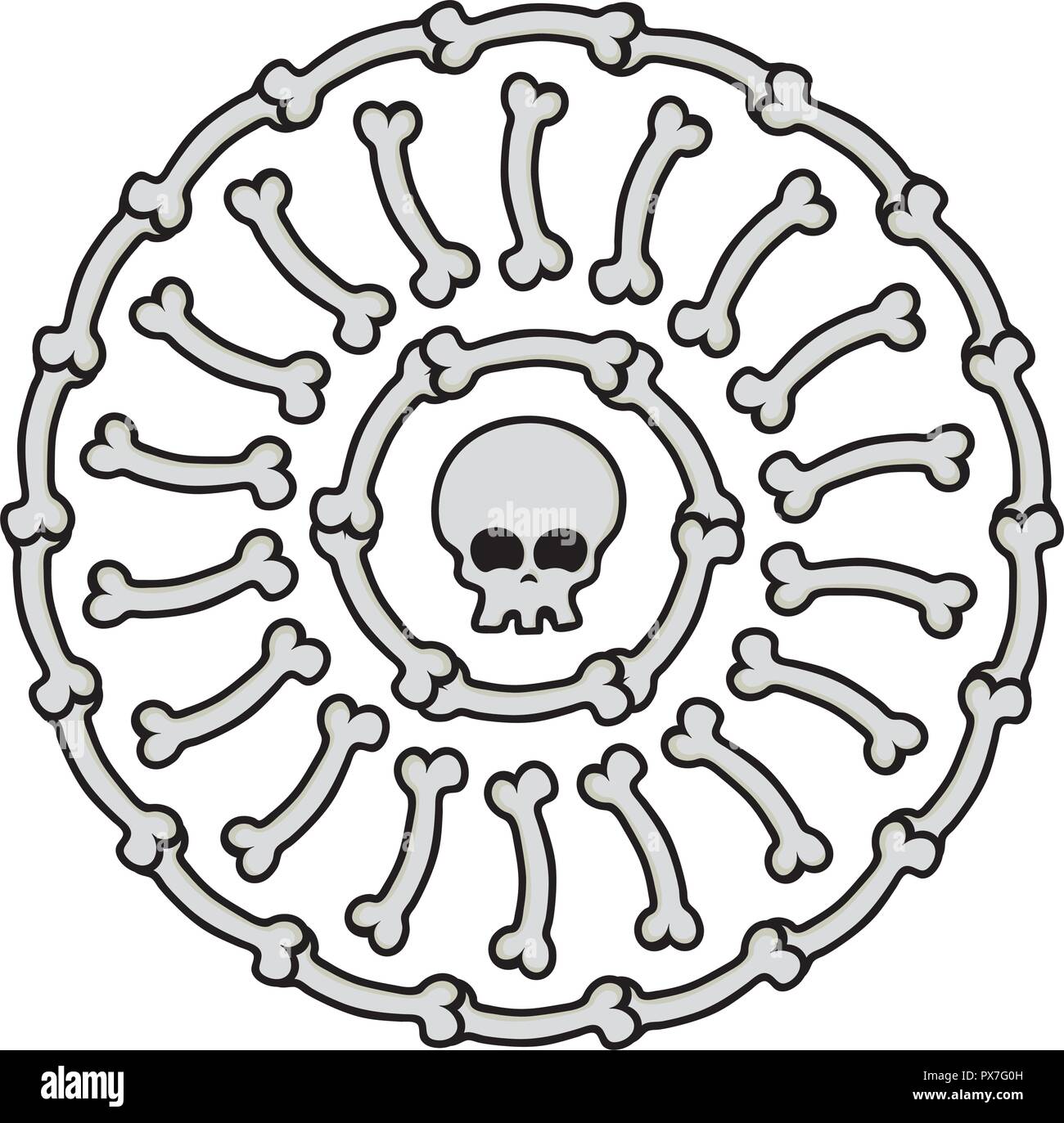 bones garland isolated on white Stock Vector