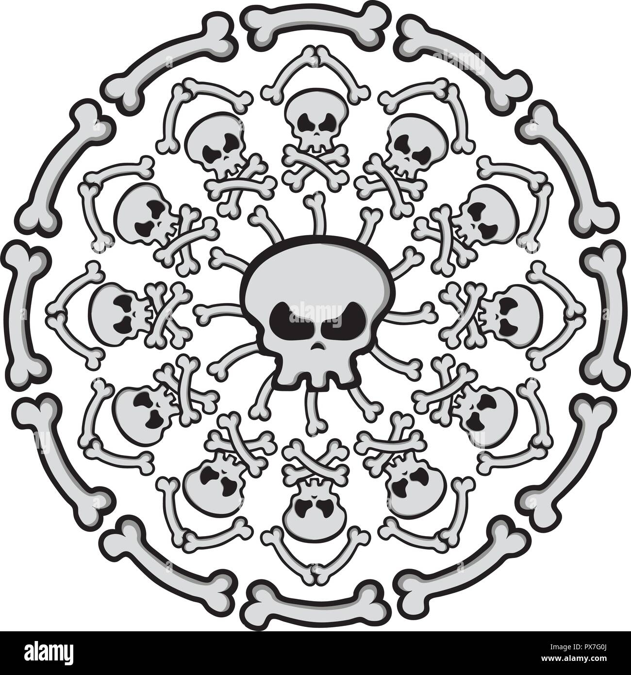 bones garland isolated on white Stock Vector