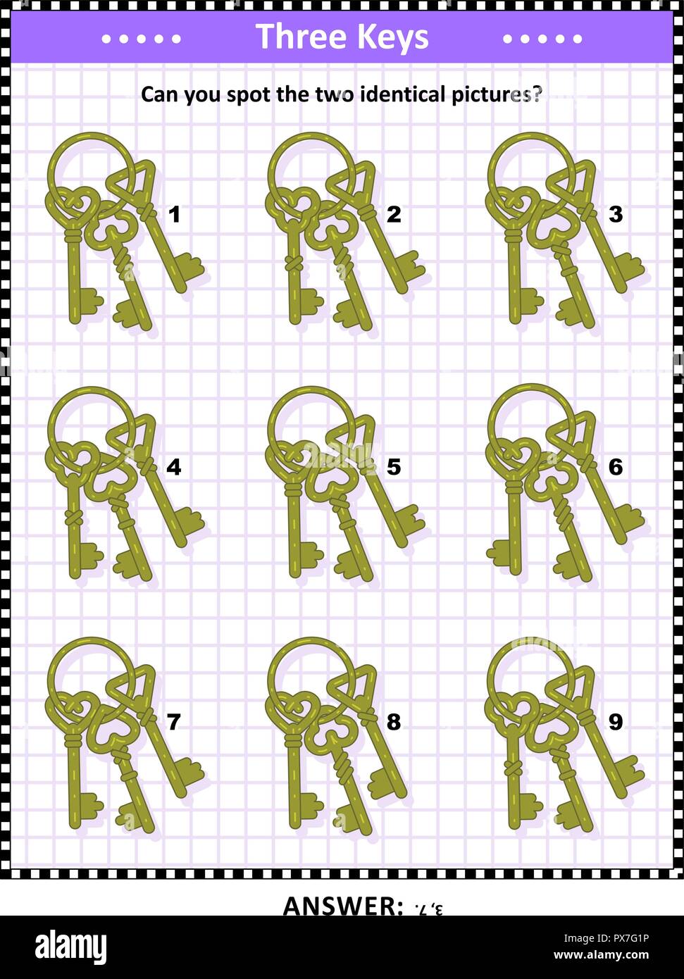 IQ and memory training visual puzzle for kids and adults with bunch of ...