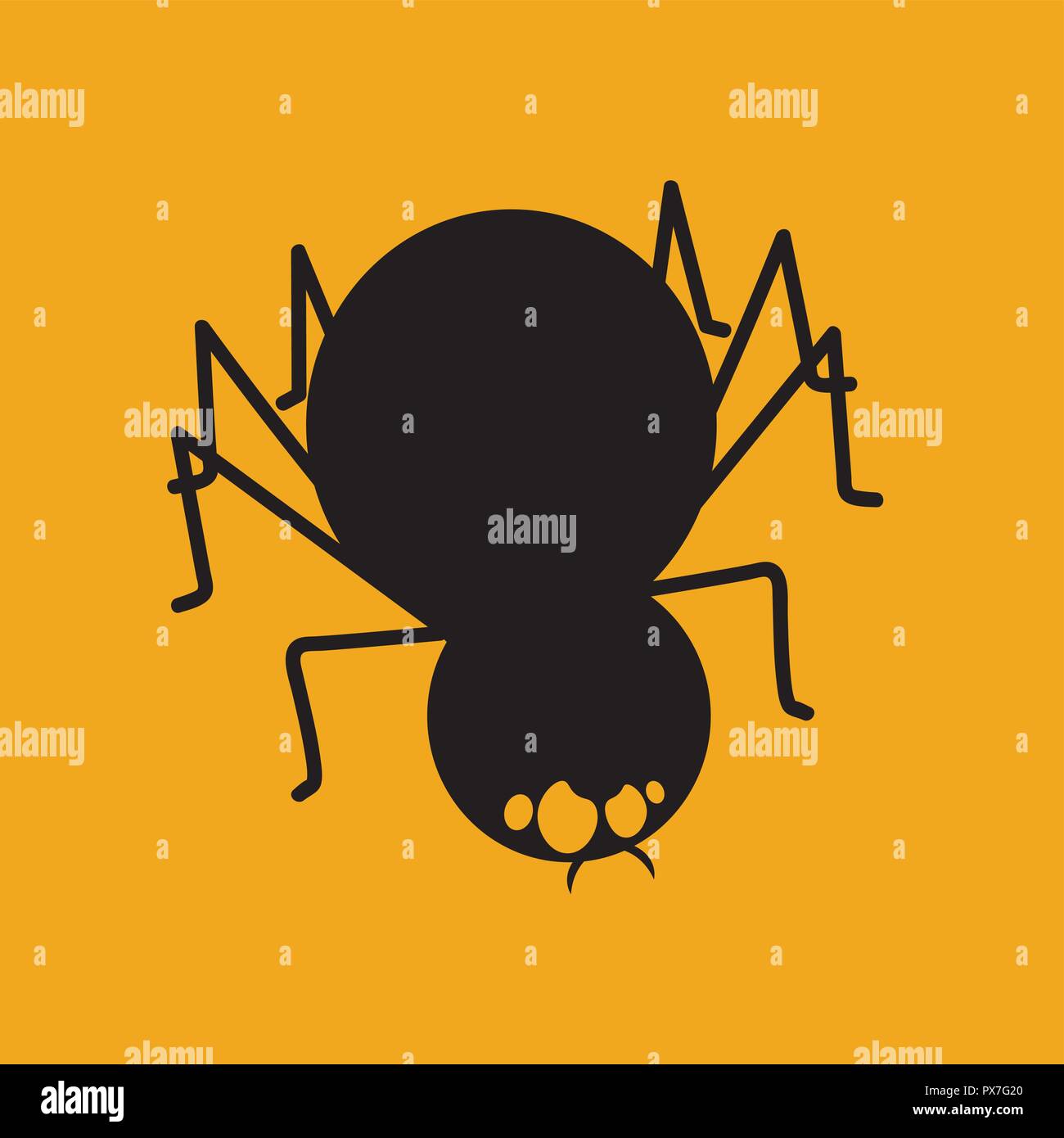 Halloween Icon: The Black Spider Stock Vector