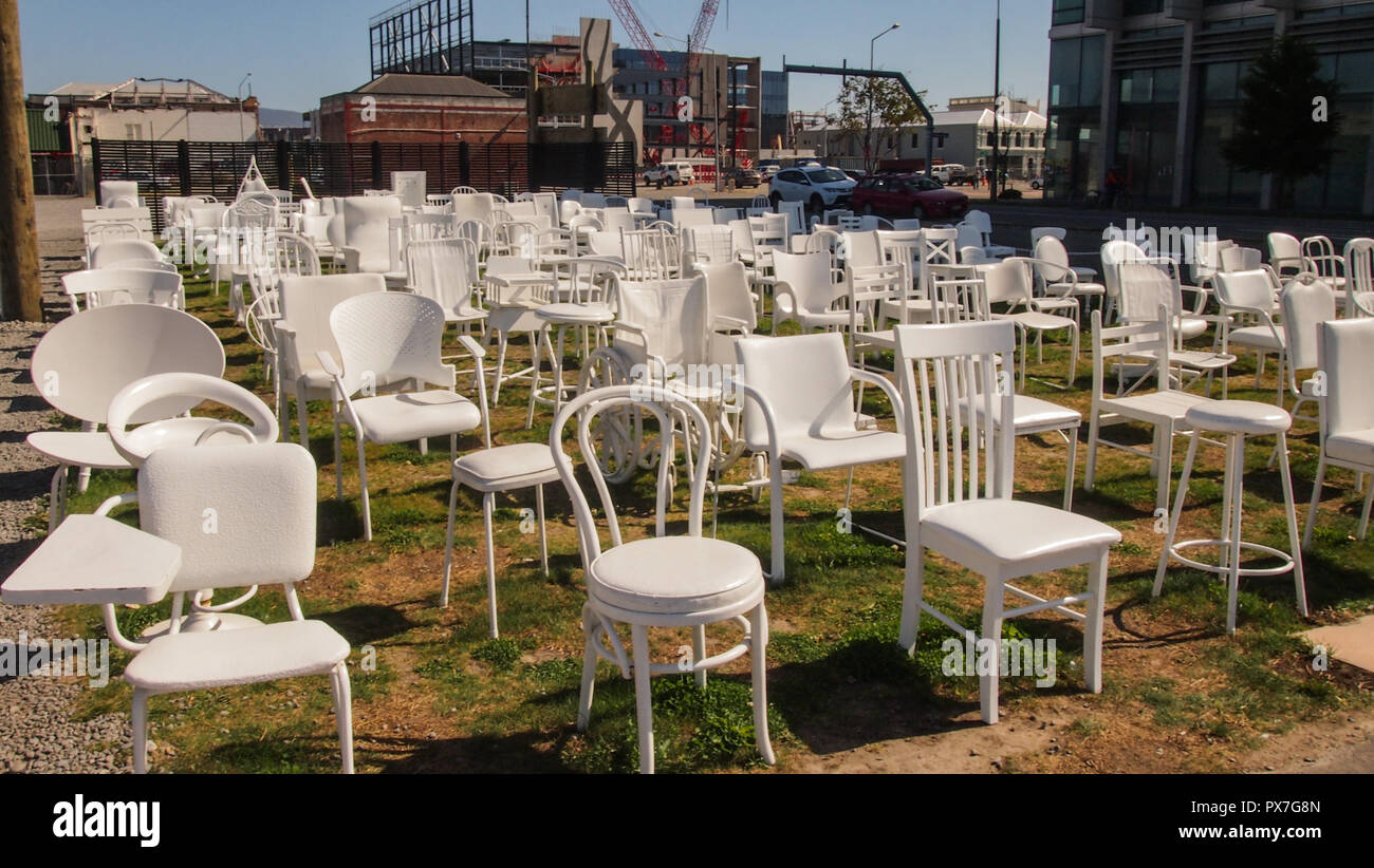 185 Empty Chairs, Memorial in Christchurch, South Island, New Zealand