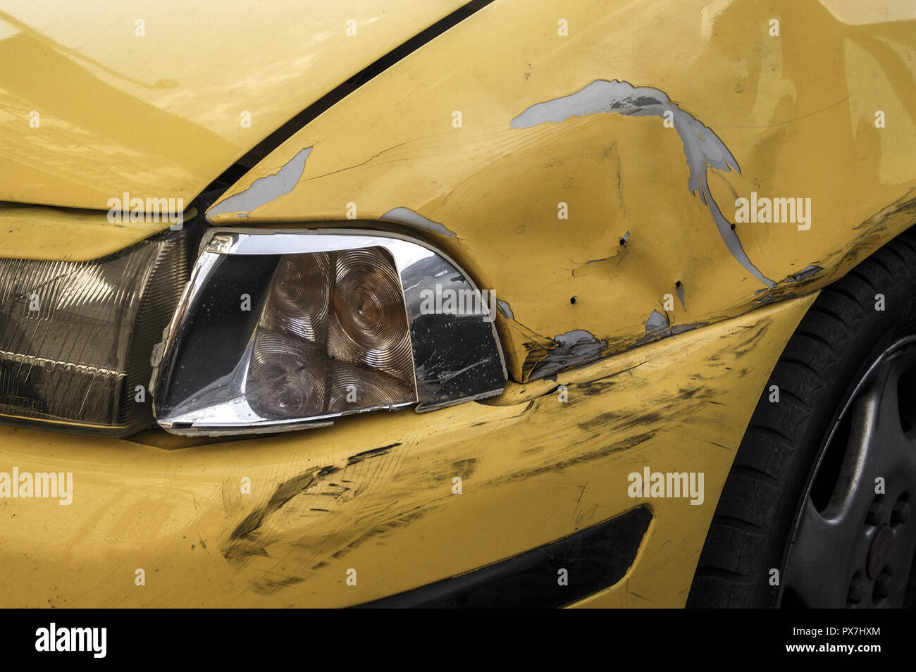 Car body damage Stock Photo Alamy