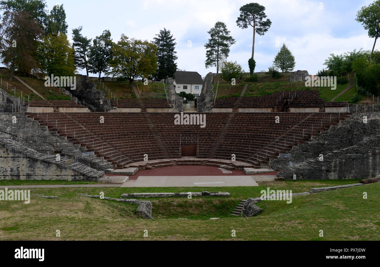 Roman ruins - Theatre in Augusta Raurica, Augst, Switzerland Stock Photo