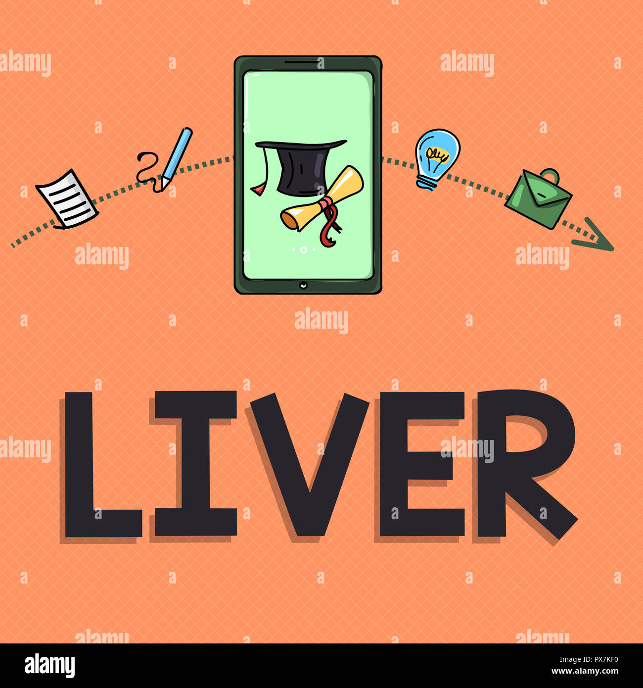 Writing note showing Liver. Business photo showcasing Large lobed