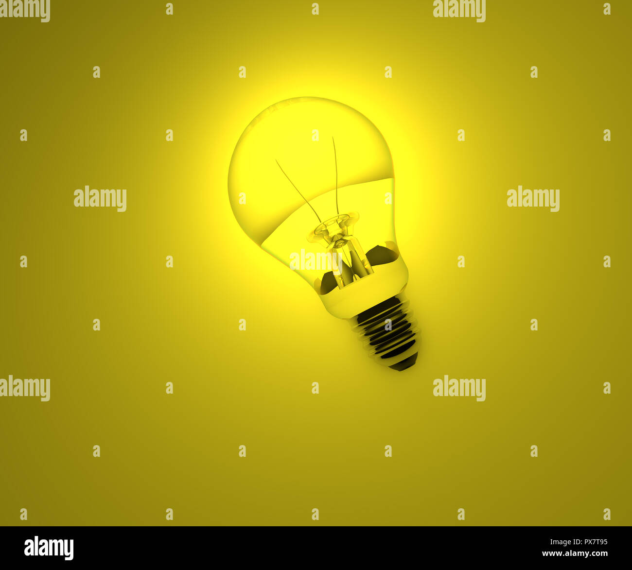 Light bulb isolated on a white background. 3D rendered Stock Photo - Alamy