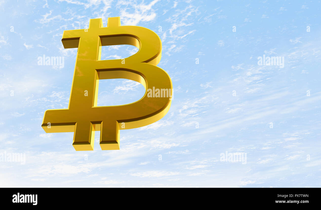 A bitcoin falling from the sky Stock Photo - Alamy