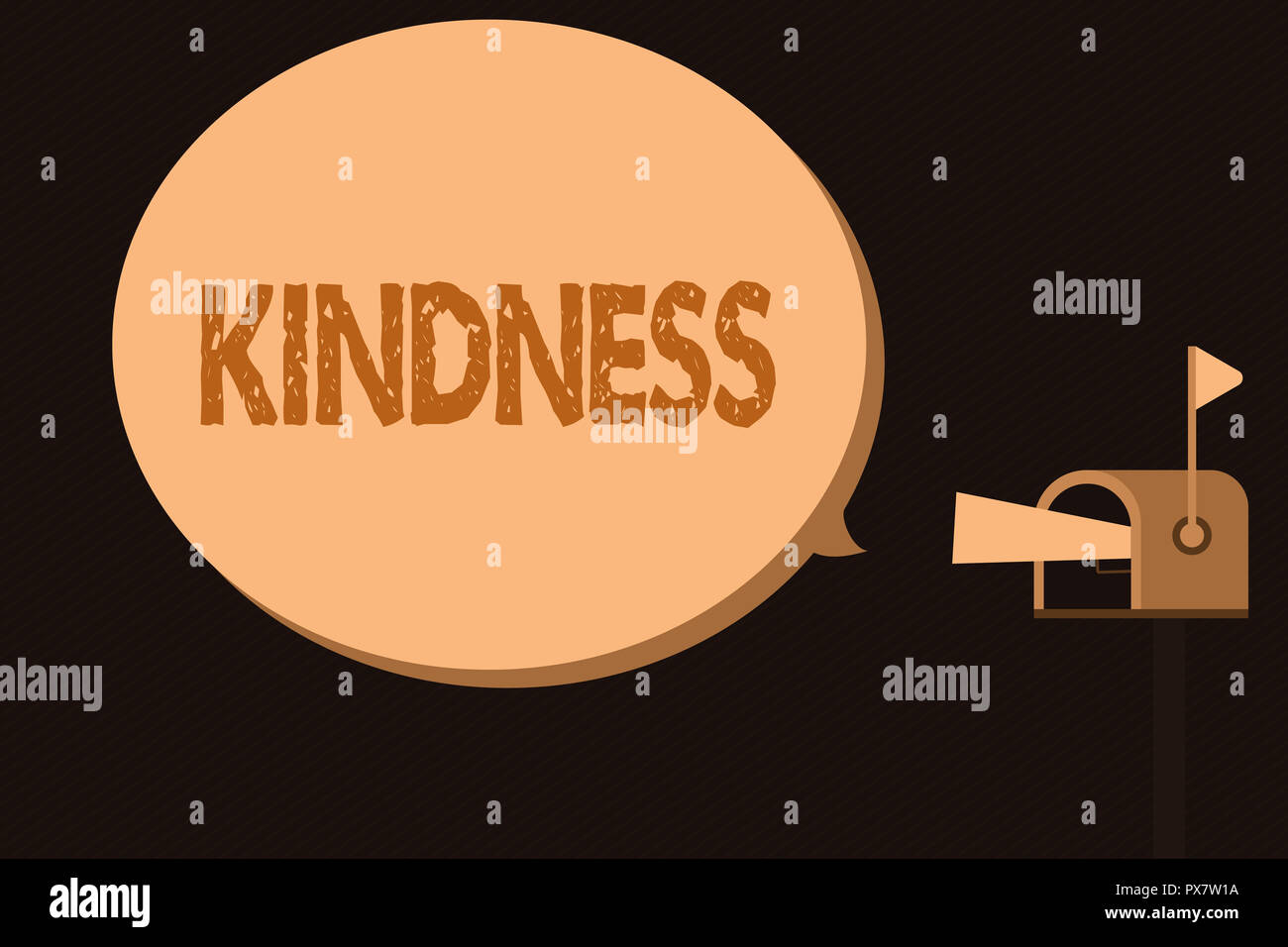 Handwriting text Kindness. Concept meaning quality of being friendly ...