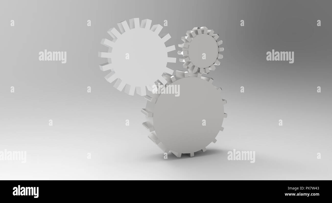 Mechanical gear 3d model on a white background Stock Photo - Alamy