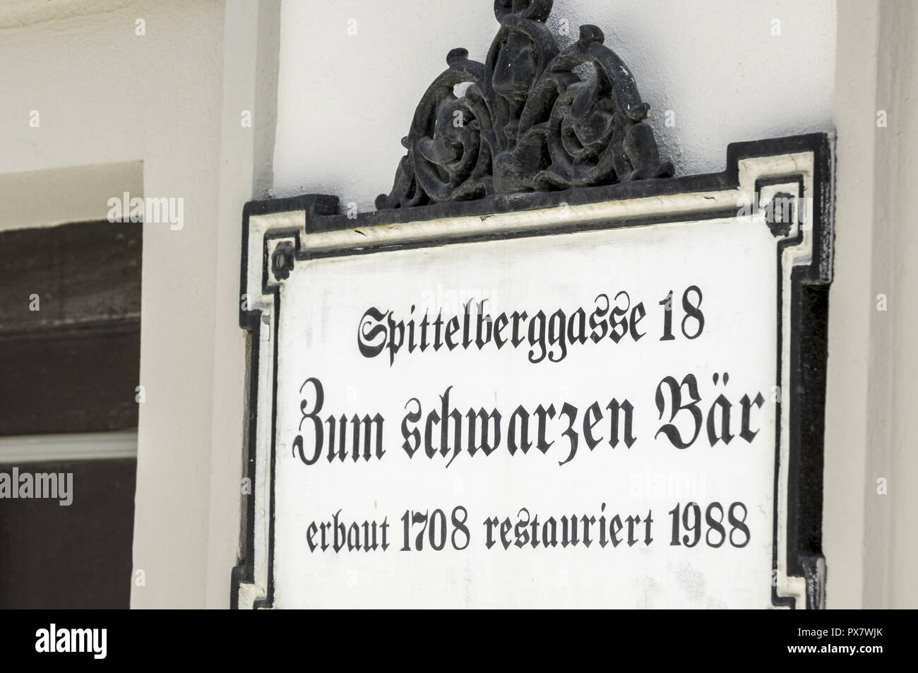 Vienna, Spittelberg, Spittelberggasse, antique restaurant sign, Austria, 7. District Stock Photo