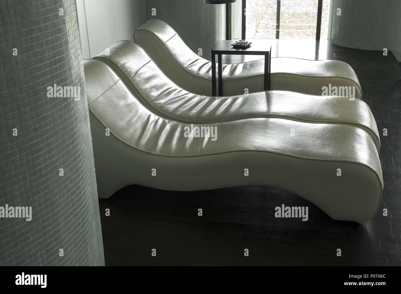 White deck chairs Stock Photo Alamy