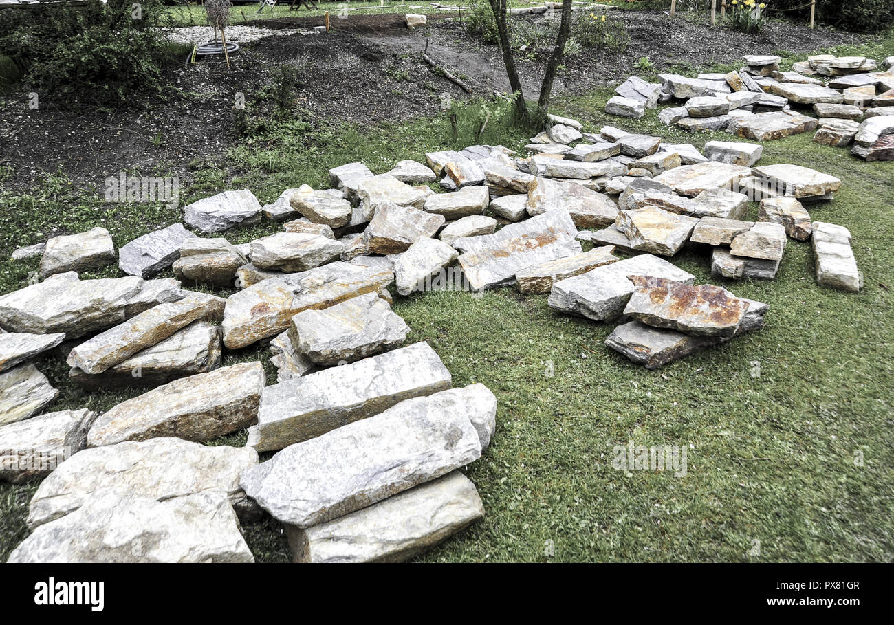 Stones for garden stone wall Stock Photo Alamy