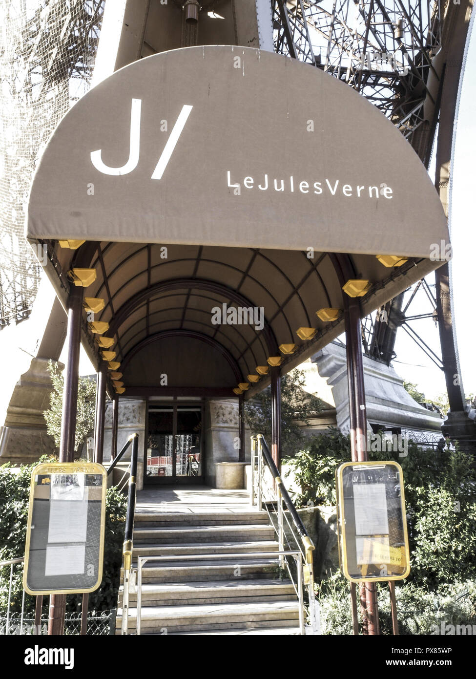 Paris, Eiffel Tower, Tour Eiffel, Restaurant Le Jules Verne, France Stock  Photo - Alamy