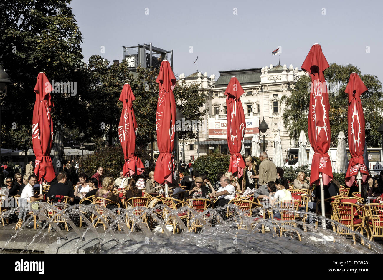 Beograd, city center, square Trg Republike, Serbia-Montenegro, Belgrade Stock Photo