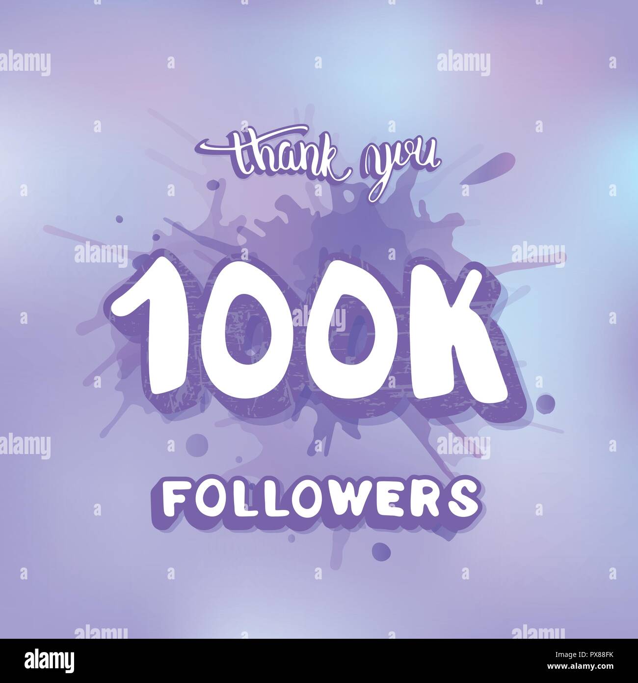 vector 100k followers thank you social media template banner for