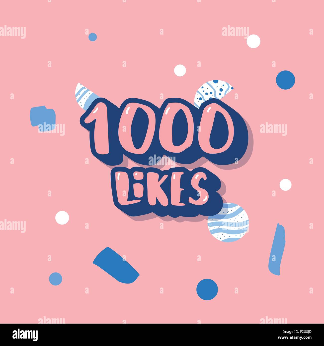 1000 likes social media template. Banner for internet networks. 1K ...