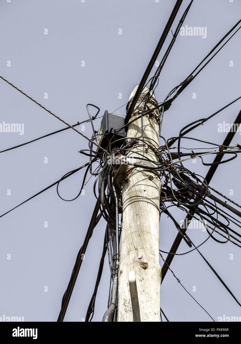 Pole clutter, Portugal, Madeira Stock Photo - Alamy