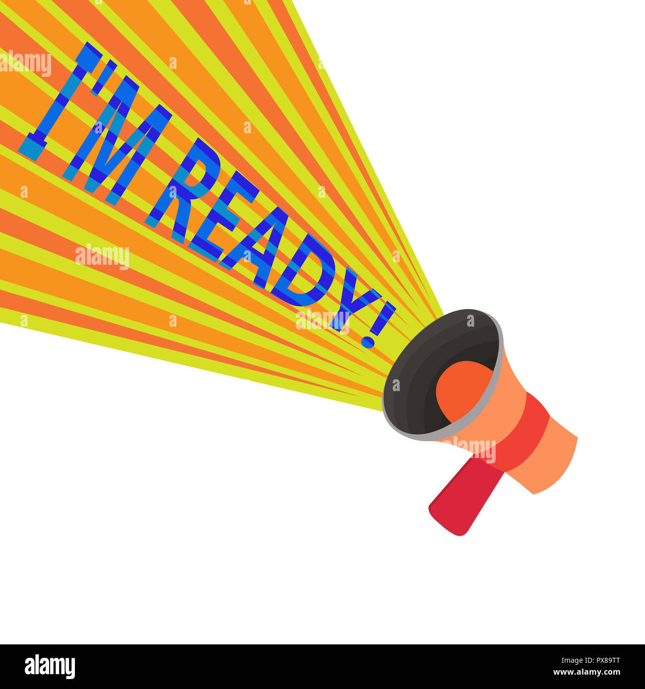 Handwriting text I am Ready. Concept meaning To be prepared for doing