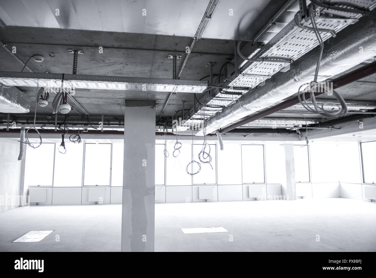 Office room in construction Stock Photo