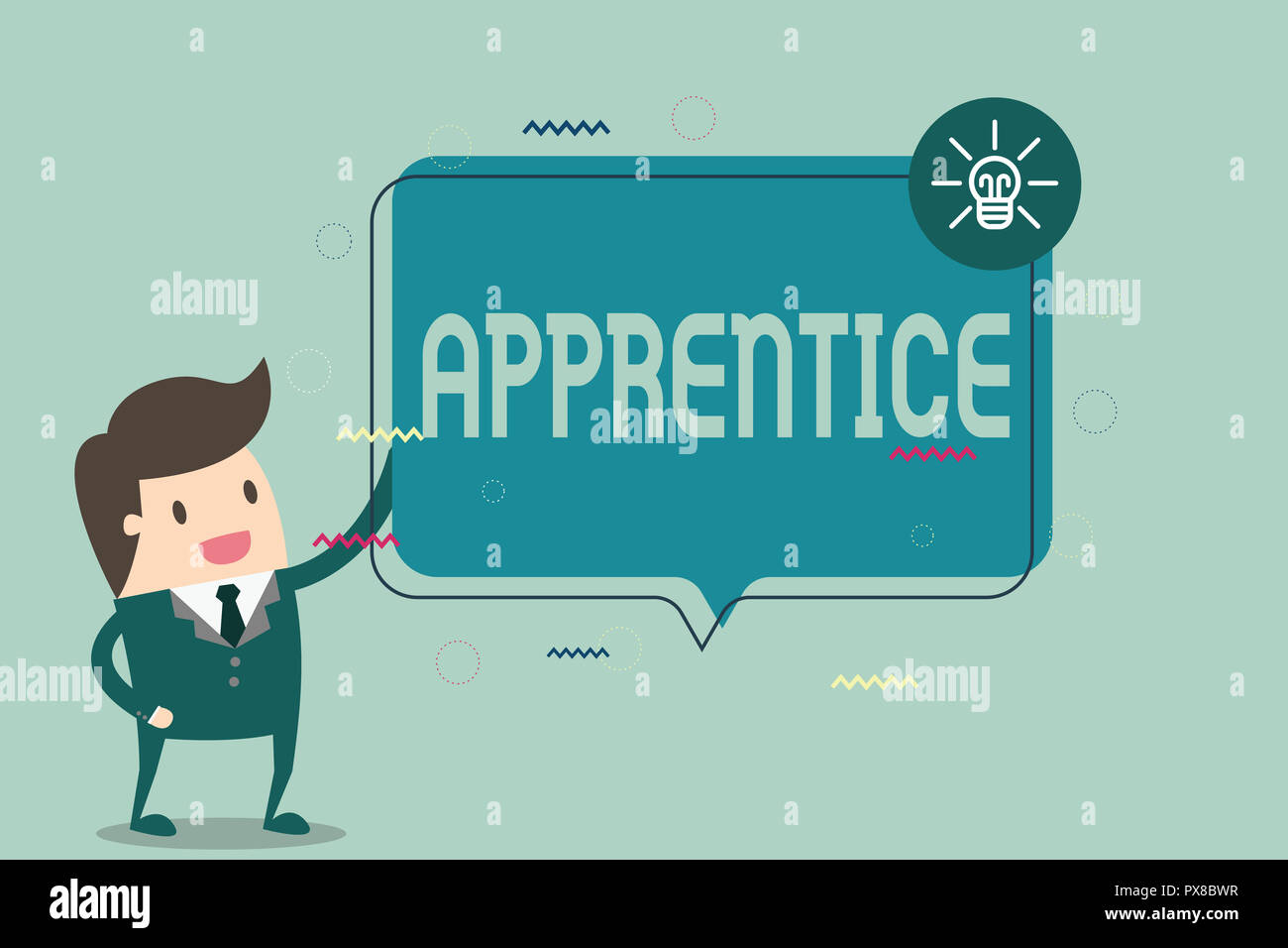 Conceptual hand writing showing Apprentice. Business photo text Person  learning training from a mentor Intern Trainee Learner Stock Photo - Alamy