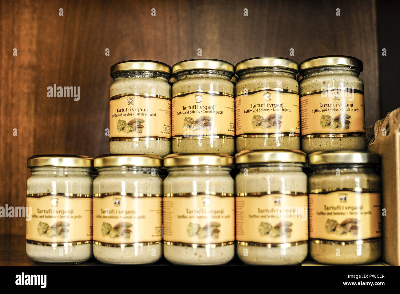 Istria, Croatia, Zigante Truffle Restaurant, tartufi, Livade Stock