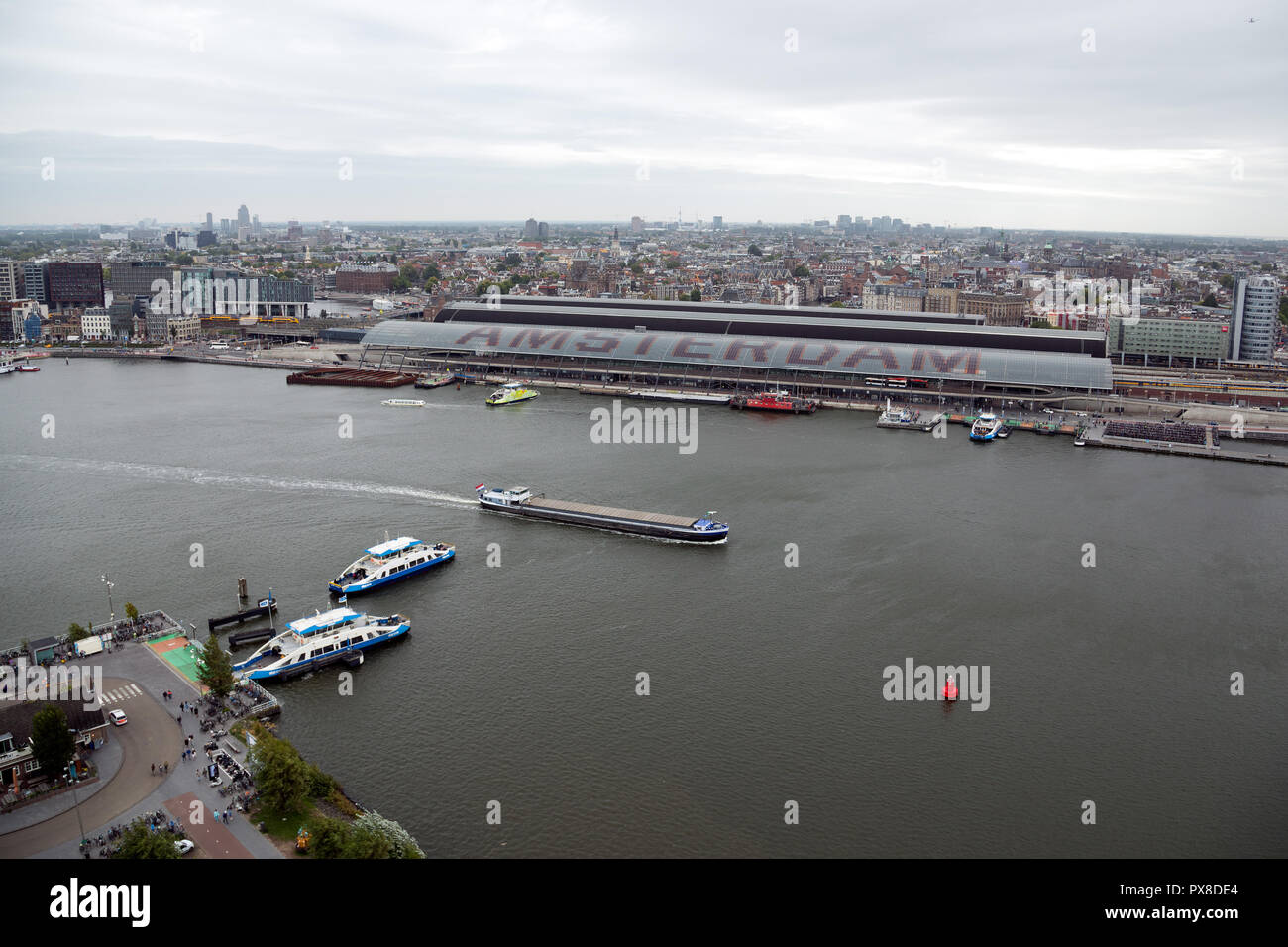Free Ferry services are used between Central Station and Amsterdam North every few minutes Stock Free Ferry services are used between Central Station and Amsterdam North every few minutes Stock