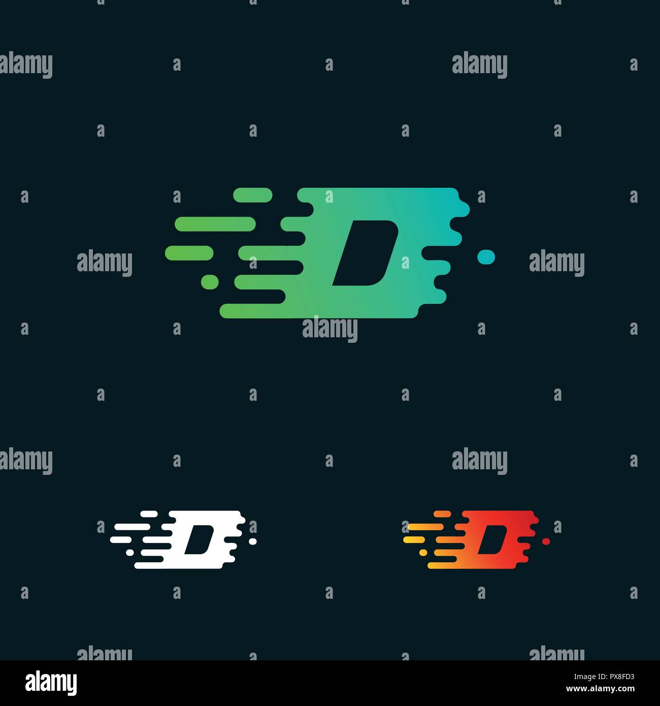 letter D modern speed shapes logo design vector Stock Vector Image ...