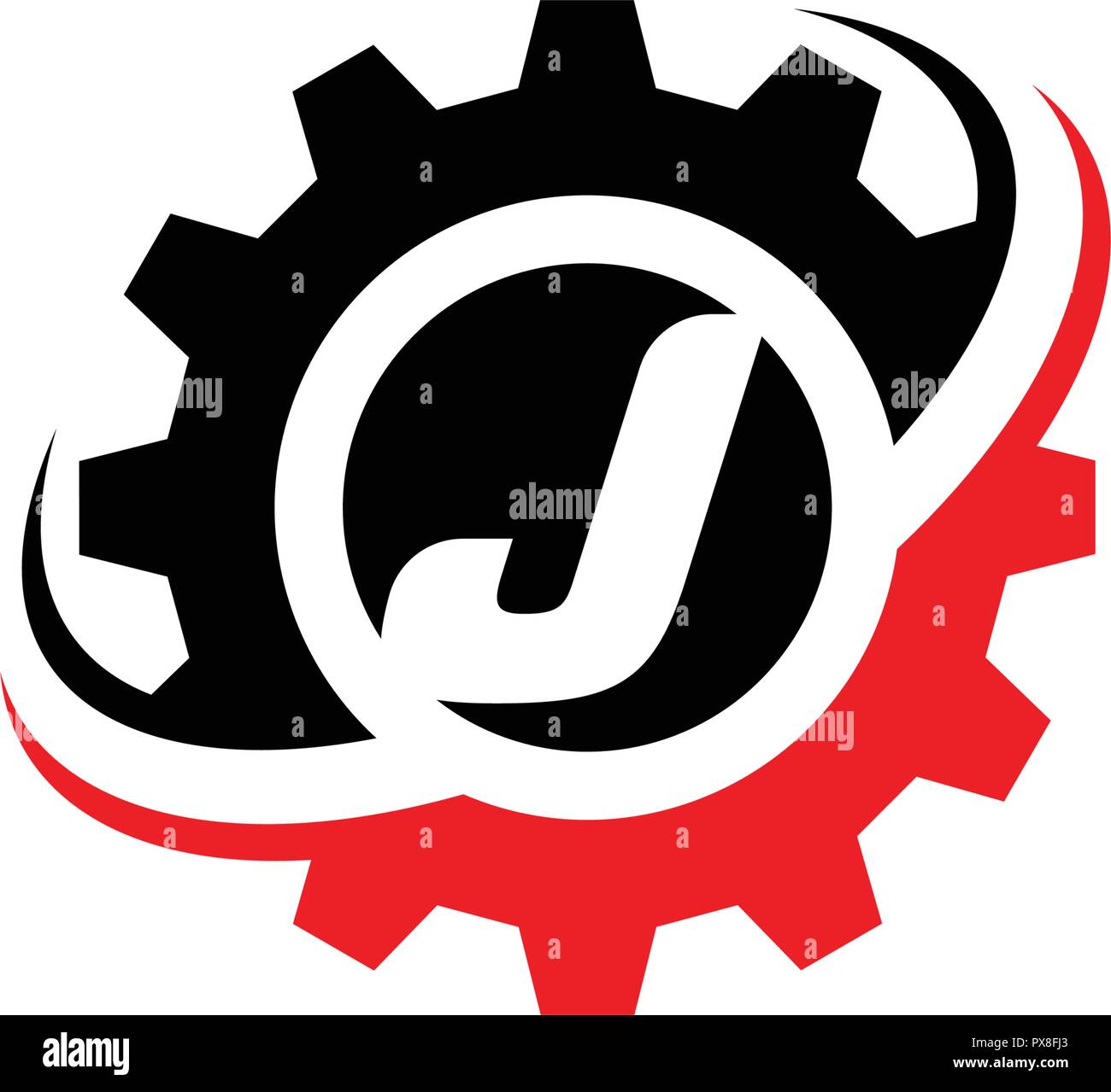 Letter J Gear Logo Design Template Stock Vector Image & Art - Alamy