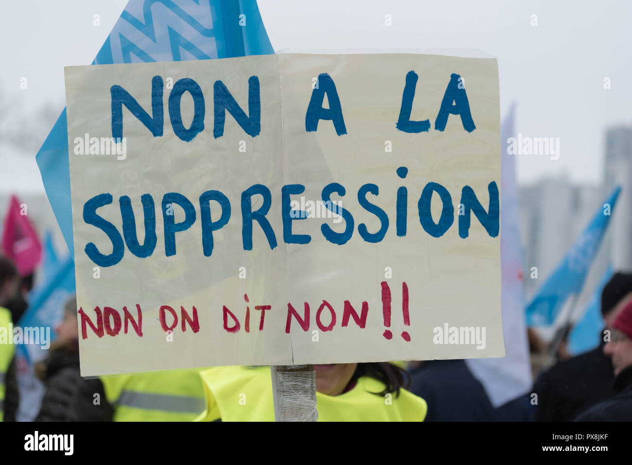 Créteil: Against the disappearance of the department of val-de-marne and its local public services Stock Photo