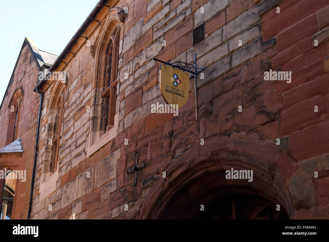 The exterior of St Mary's Guildhall on Bayley Lane in Coventry city centre UK Stock Photo