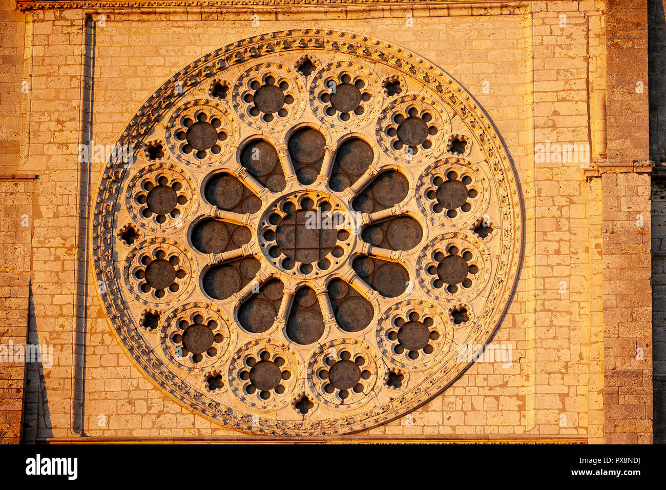 The Rose Window Of Chartres Cathedral De Notre Dame France