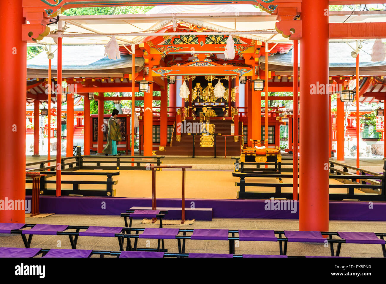 Ikuta Shrine detail, Kobe, Japan Stock Photo