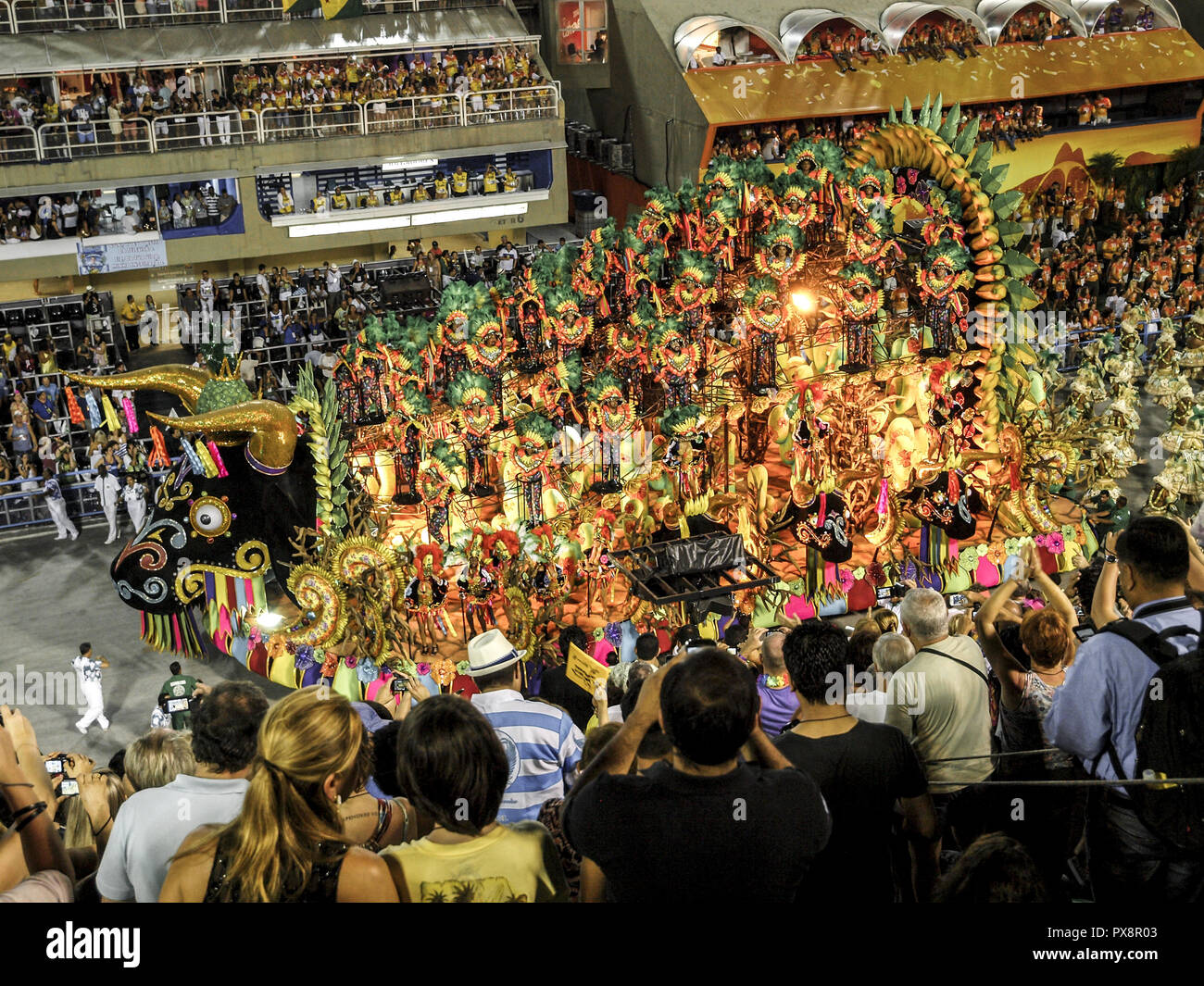 Worlds most famous carnival in Sambodromo Rio, Rio Sambadrom, Rio de Janeiro, Brazil Stock Photo
