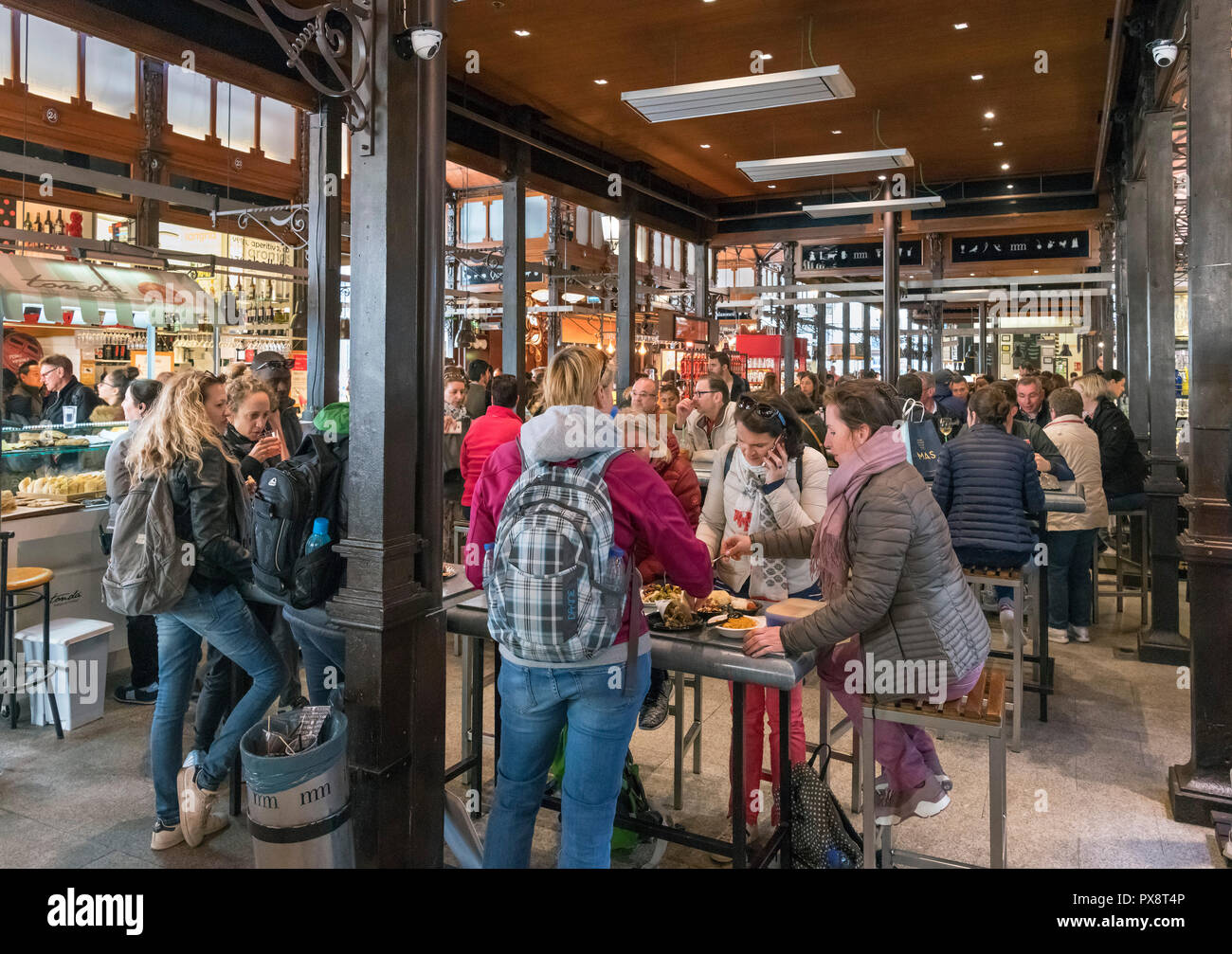 Interior of the Mercado de San Miguel (San Miguel Market), Madrid, Spain Stock Photo