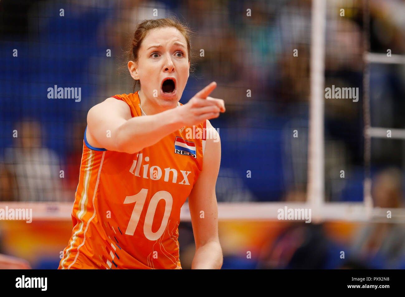 Kanagawa, Japan. 19th Oct, 2018. Lonneke Sloetjes (NED) Volleyball