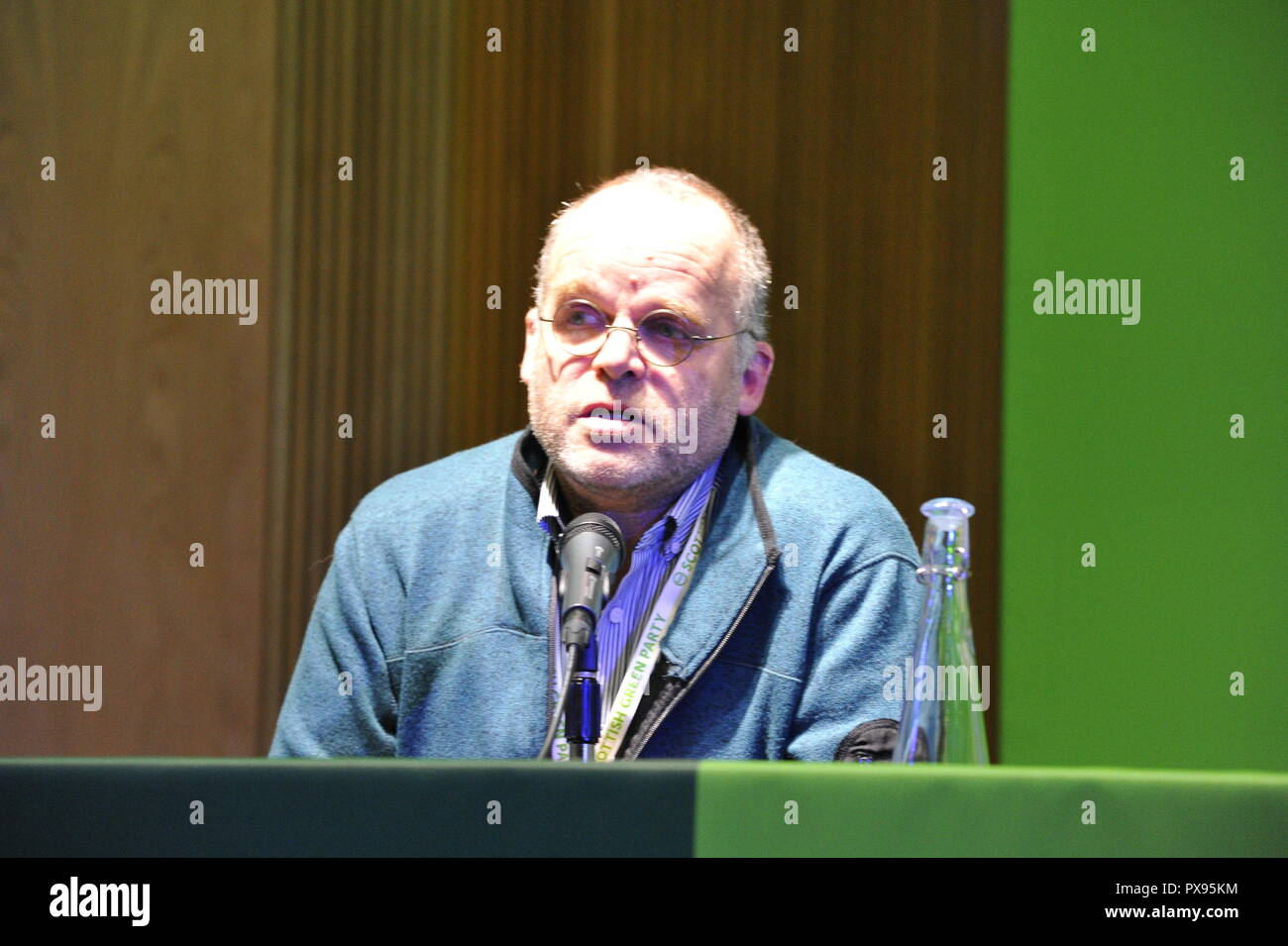 Glasgow, Scotland, UK. 20th Oct, 2018. Scottish Green Party National Conference 2018. With less than 6 months to go the UK is due to leave the EU, much still to be decided. Andy Wightman MSP seen speaking. Credit: Colin Fisher/Alamy Live News Stock Photo