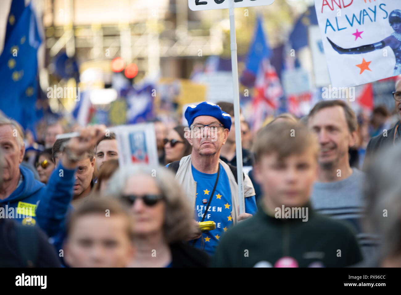 London, UK. 20 October 2018  Hundreds of thousands have turned up in London from around the country to march for a People’s Vote.  They want a final vote on the Brexit deal.  Credit: Ilyas Ayub/Alamy Live News Stock Photo