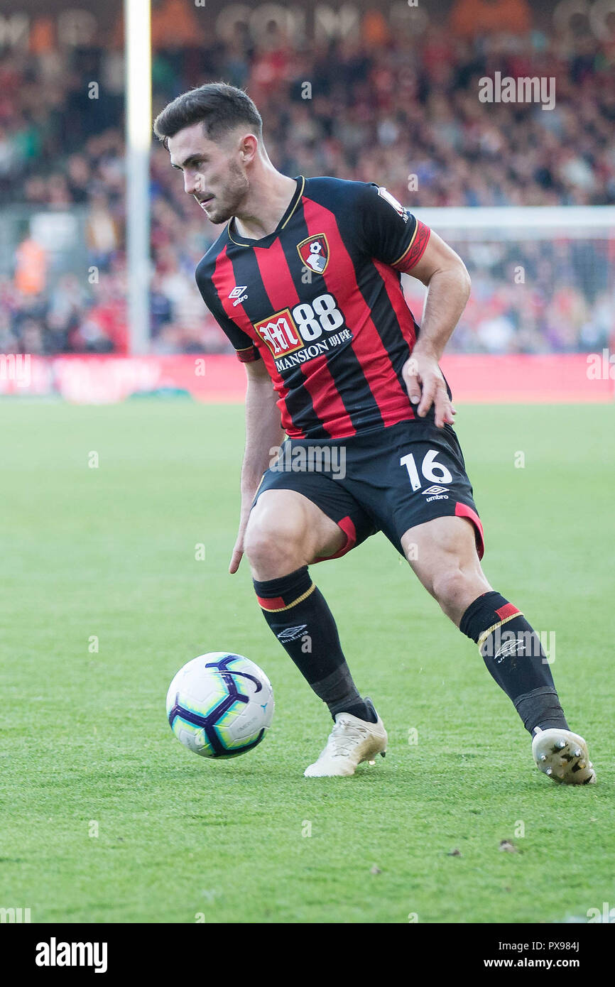 Lewis Cook of Bournemouth during the Premier League match between AFC Bournemouth and Southampton at the Vitality Stadium, Bournemouth, England on 20 October 2018. Photo by Simon Carlton.  Editorial use only, license required for commercial use. No use in betting, games or a single club/league/player publications. Stock Photo