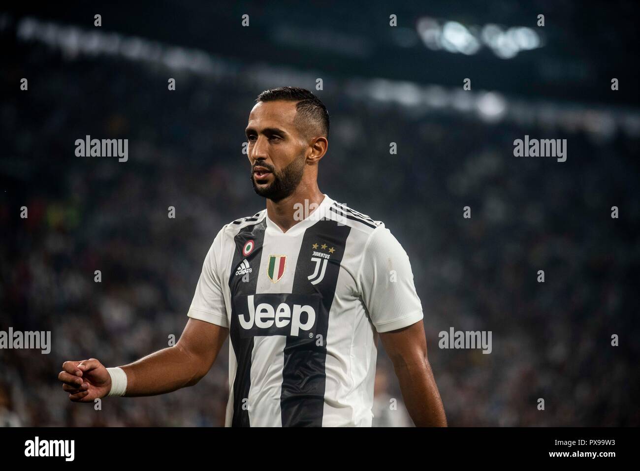 Medhi Benatia of Juventus during the Serie A match between Juventus and Genoa at the Juventus Stadium, Turin, Italy on 20 October 2018. Photo by Alberto Gandolfo. Editorial use only, license required for commercial use. No use in betting, games or a single club/league/player publications. Stock Photo