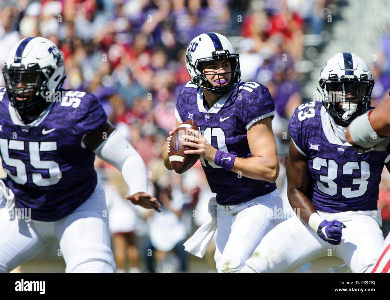 Waco, Texas, USA. 20th Oct, 2018. TCU Horned Frogs offensive