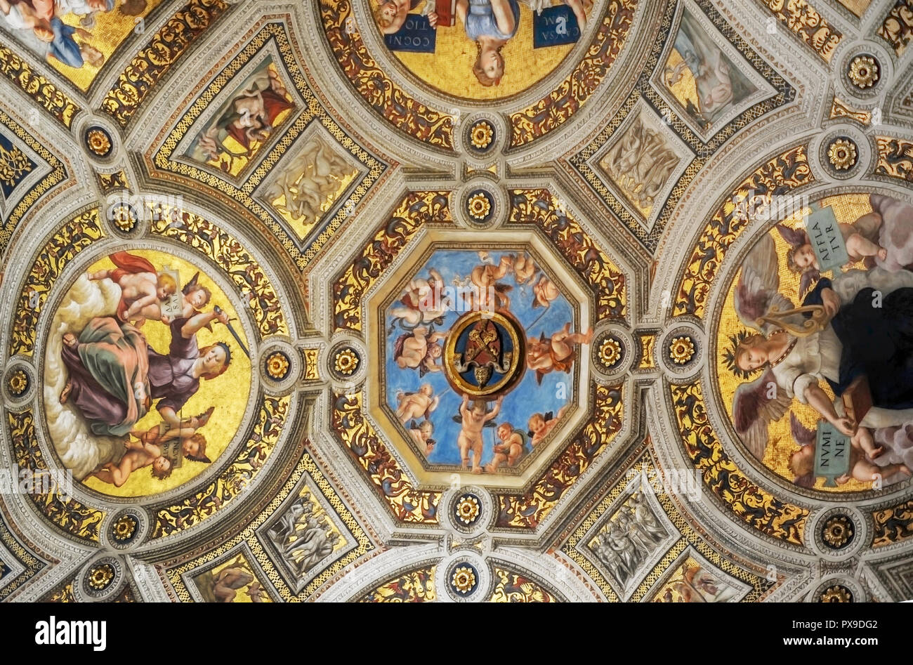 Impressive Rafael rooms in Vatican museums Stock Photo