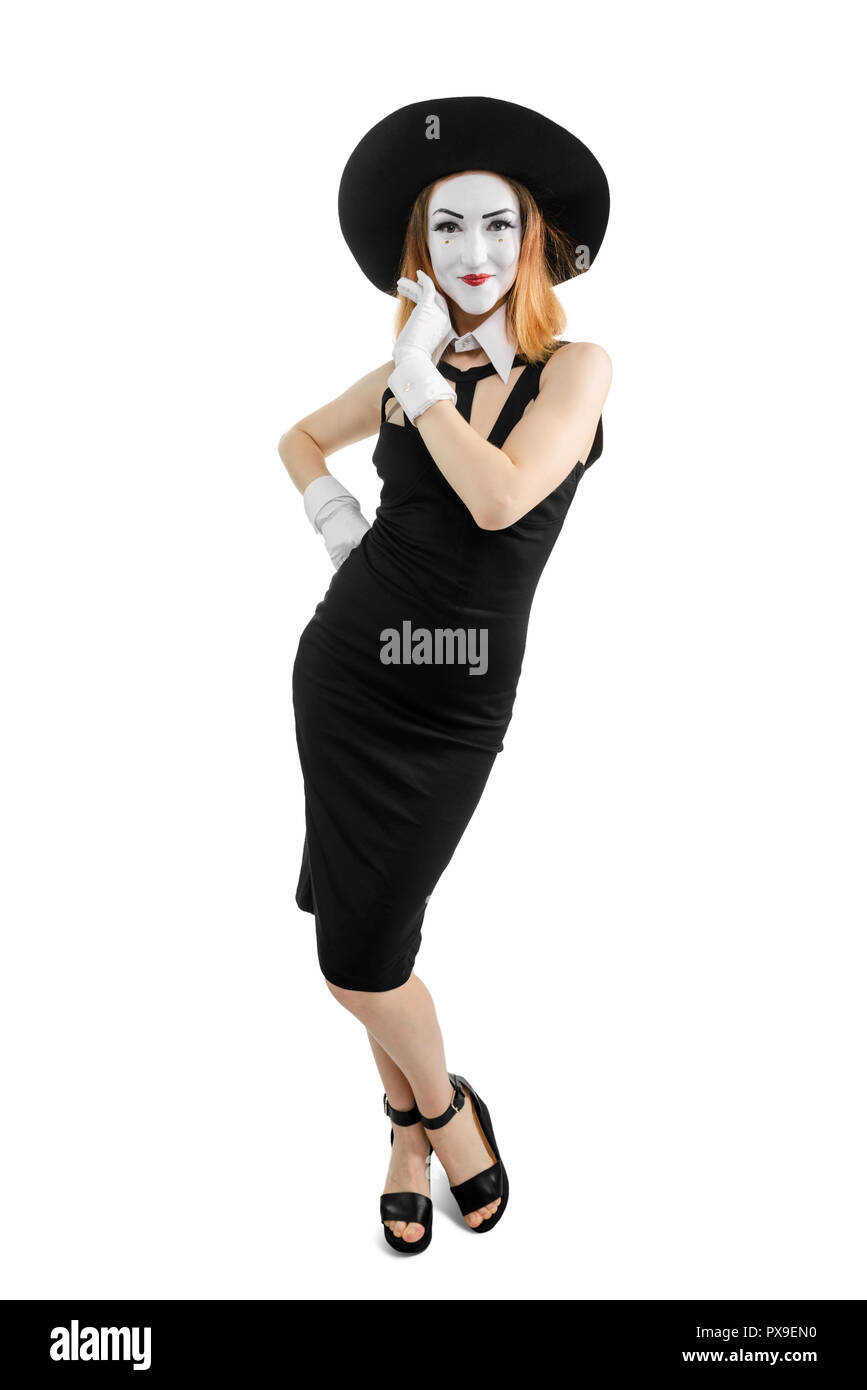 Beautiful woman as mime actress Stock Photo